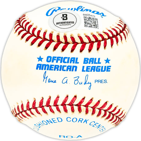 Herb Washington Autographed Official AL Baseball Oakland A's Beckett BAS QR #BM25475