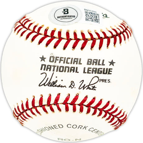 Don Hasenmayer Autographed Official NL Baseball Philadelphia Phillies Beckett BAS QR #BM25489
