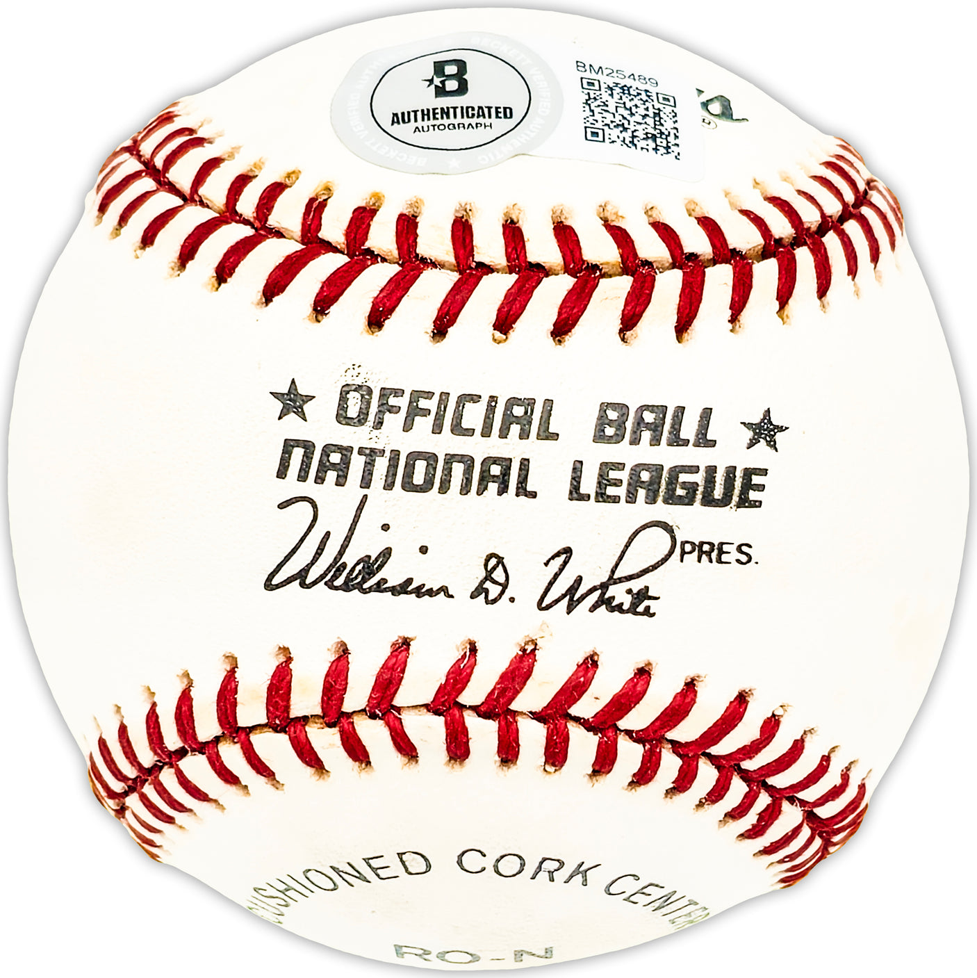 Don Hasenmayer Autographed Official NL Baseball Philadelphia Phillies Beckett BAS QR #BM25489