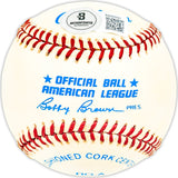 Roberto Bob Rodriguez Autographed Official AL Baseball Chicago Cubs, Oakland A's Beckett BAS QR #BM25500