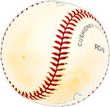 Dick Schaap Autographed Official NL Baseball Sportswriter Broadcaster Beckett BAS QR #BM25533