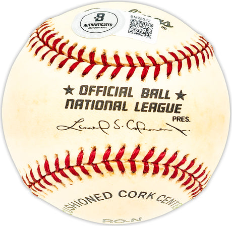 Gino Cimoli Autographed Official NL Baseball Brooklyn Dodgers "1956-57" Beckett BAS QR #BM25542