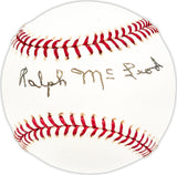 Ralph McLeod Autographed Official MLB Baseball Boston Bees Beckett BAS QR #BM25543