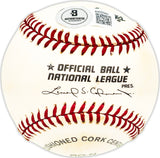 Birdie Tebbetts Autographed Official NL Baseball Boston Red Sox, Detroit Tigers Beckett BAS QR #BM25560