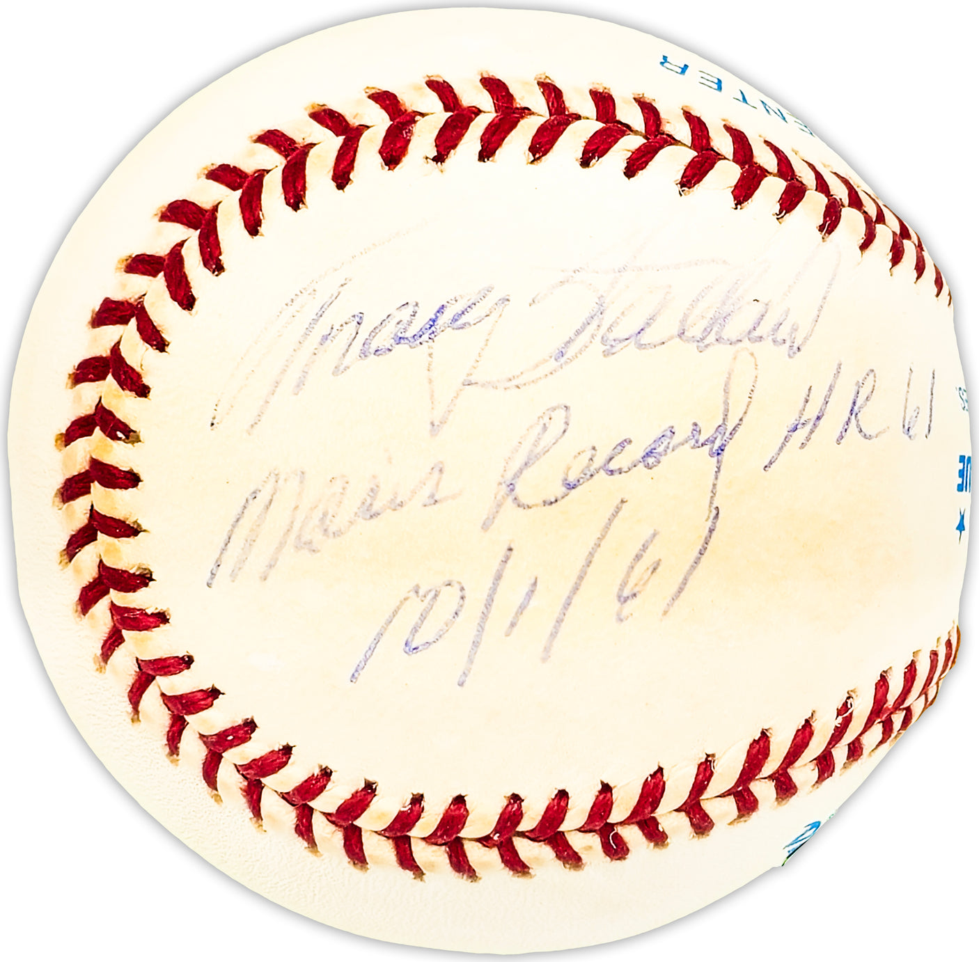 Jack Fisher & Tracy Stallard Autographed Official AL Baseball "Maris 60th HR 9/26/61 & Maris Record HR 61 10/1/61" Beckett BAS QR #BM25564