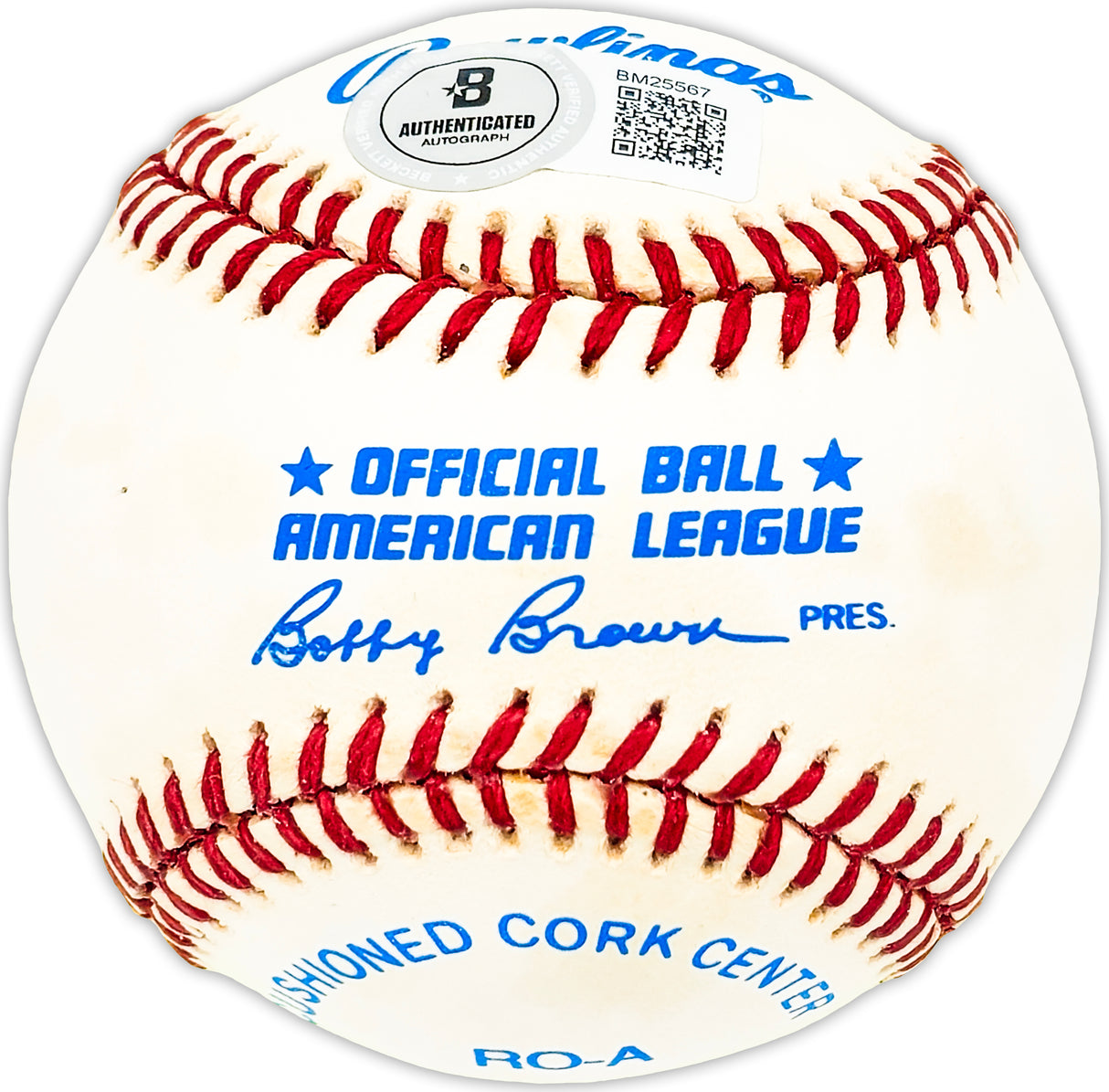 Cliff Mapes Autographed Official AL Baseball New York Yankees Beckett BAS QR #BM25567