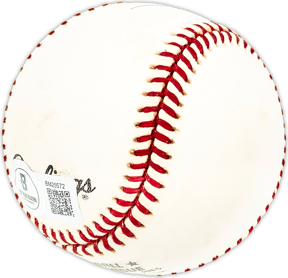Bob Anderson Autographed Official NL Baseball Chicago Cubs Beckett BAS QR #BM25572