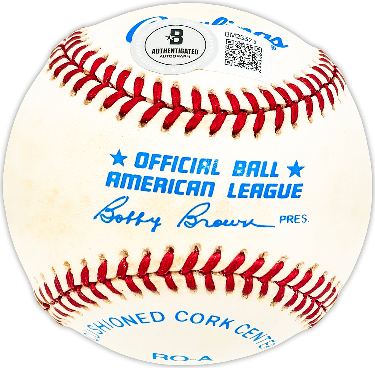 Frank Campos Autographed Official AL Baseball Washington Senators Beckett BAS QR #BM25573