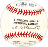 Eddie Chandler Autographed Official Jackie Robinson NL Baseball Brooklyn Dodgers "4-15-47" Beckett BAS QR #BM25579