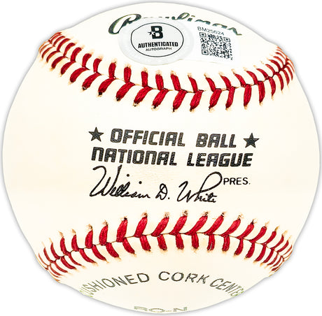 Mike Schmidt Autographed Official NL Baseball Philadelphia Phillies Beckett BAS QR #BM25624
