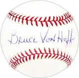 Bruce Von Hoff Autographed Official MLB Baseball Houston Astros Beckett BAS QR #BM25643