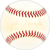 Johnny Edwards Autographed Official Giles NL Baseball Cincinnati Reds Beckett BAS QR #BM25658
