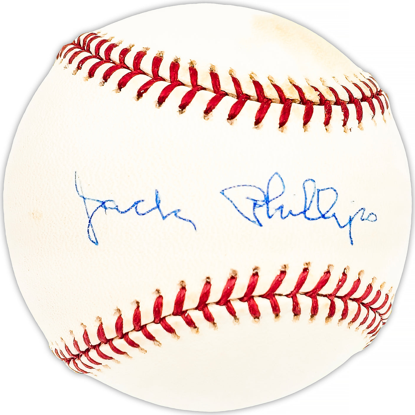 Jack Phillips Autographed Official AL Baseball New York Yankees, Detroit Tigers Beckett BAS QR #BM25659