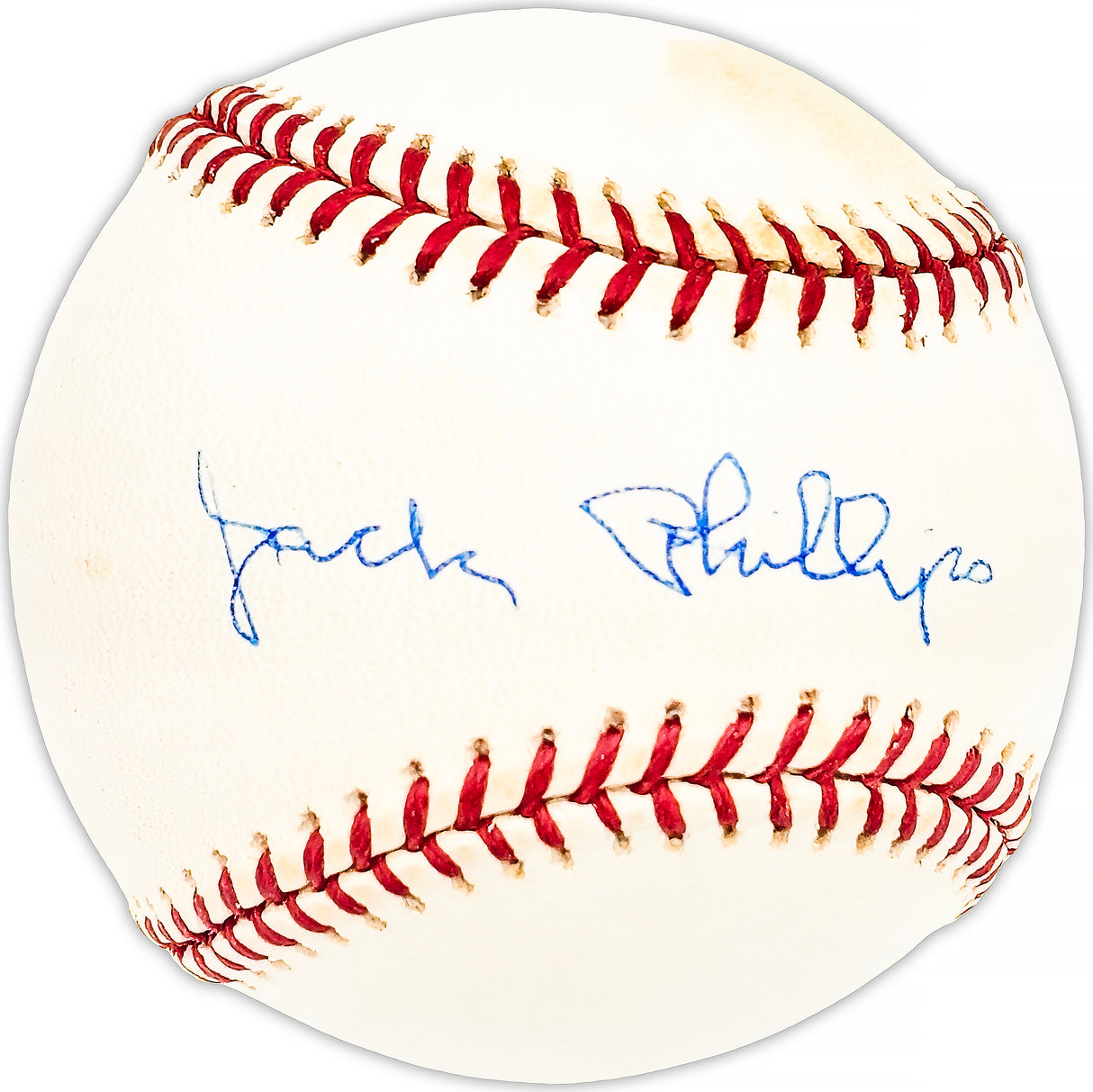 Jack Phillips Autographed Official AL Baseball New York Yankees, Detroit Tigers Beckett BAS QR #BM25659