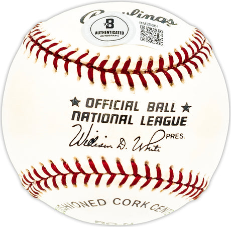 Rob Dibble Autographed Official NL Baseball Cincinnati Reds Beckett BAS QR #BM25661