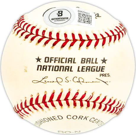 Jerry Royster Autographed Official NL Baseball Atlanta Braves, Los Angeles Dodgers Beckett BAS QR #BM25663