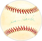 Stan Hack Autographed Official J. DeBeer & Son Baseball Chicago Cubs Beckett BAS QR #BM25672