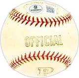 Stan Hack Autographed Official J. DeBeer & Son Baseball Chicago Cubs Beckett BAS QR #BM25672