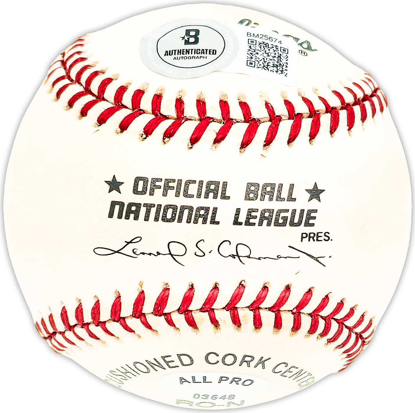 Cesar Cedeno Autographed Official NL Baseball Houston Astros, Cincinnati Reds Beckett BAS QR #BM25674