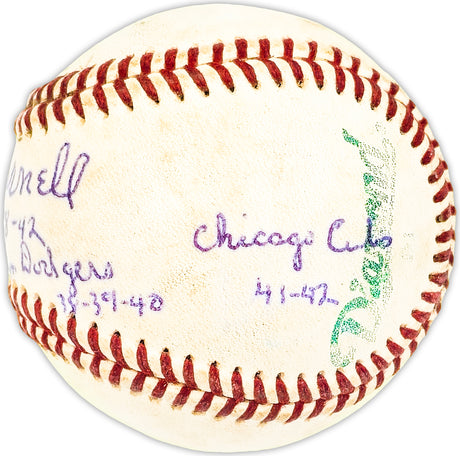 Tot Pressnell Autographed Official Professional Baseball Los Angeles Dodgers, Chicago Cubs "Brooklyn Dodgers 38-39-40 Chicago Cubs 41-42" Beckett BAS QR #BM25679