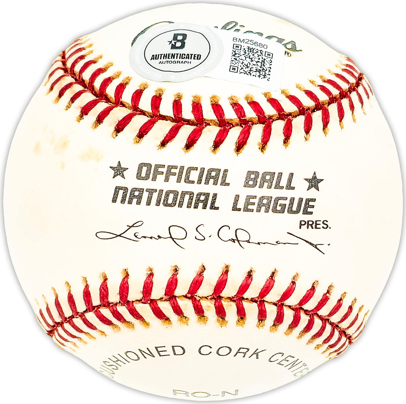 Paul Smith Autographed Official NL Baseball Pittsburgh Pirates, Chicago Cubs Beckett BAS QR #BM25680