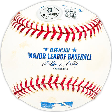 Dick Hughes Autographed Official MLB Baseball St. Louis Cardinals Beckett BAS QR #BM25684