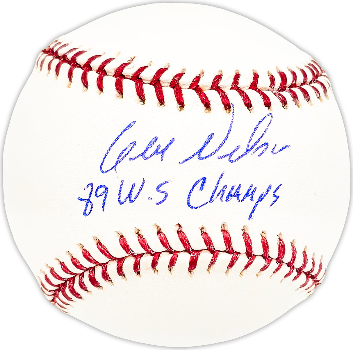 Gene Nelson Autographed Official MLB Baseball Oakland A's "89 WS Champs" Beckett BAS QR #BM25688