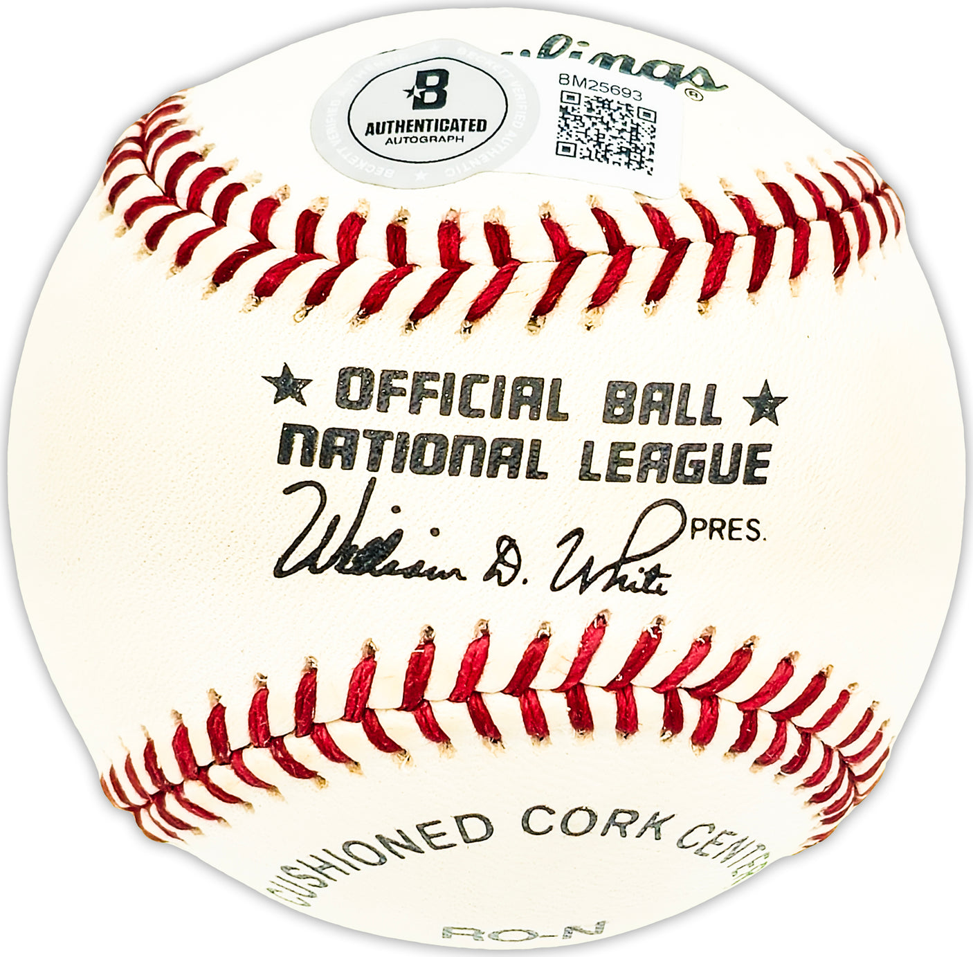 Dave "Davey" Williams Autographed Official NL Baseball New York Giants Beckett BAS QR #BM25693