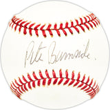 Pete Burnside Autographed Official AL Baseball Giants, Senators Beckett BAS QR #BM25698