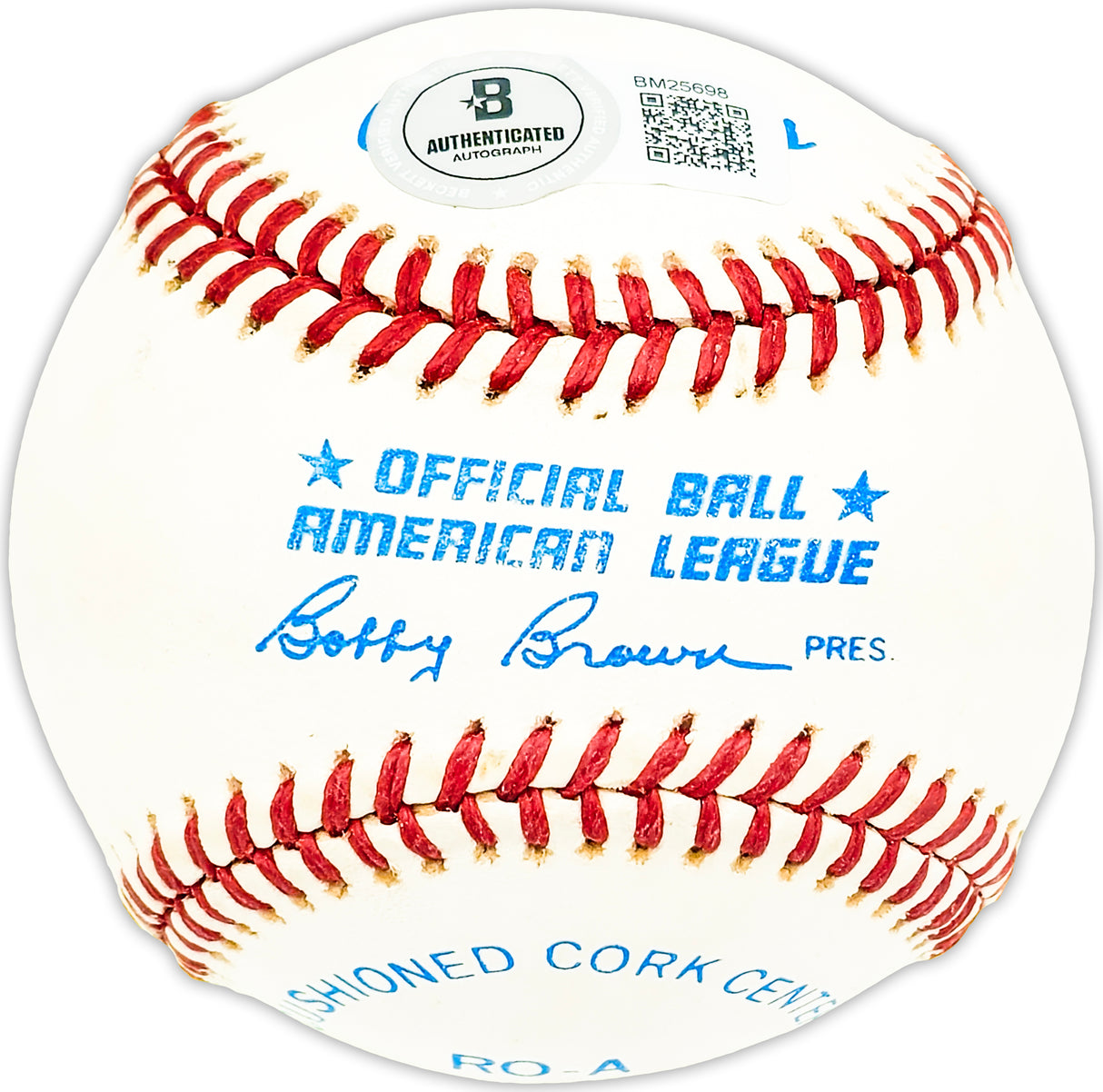 Pete Burnside Autographed Official AL Baseball Giants, Senators Beckett BAS QR #BM25698
