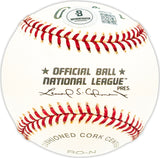 Dino Restelli Autographed Official NL Baseball Pittsburgh Pirates Beckett BAS QR #BM25705