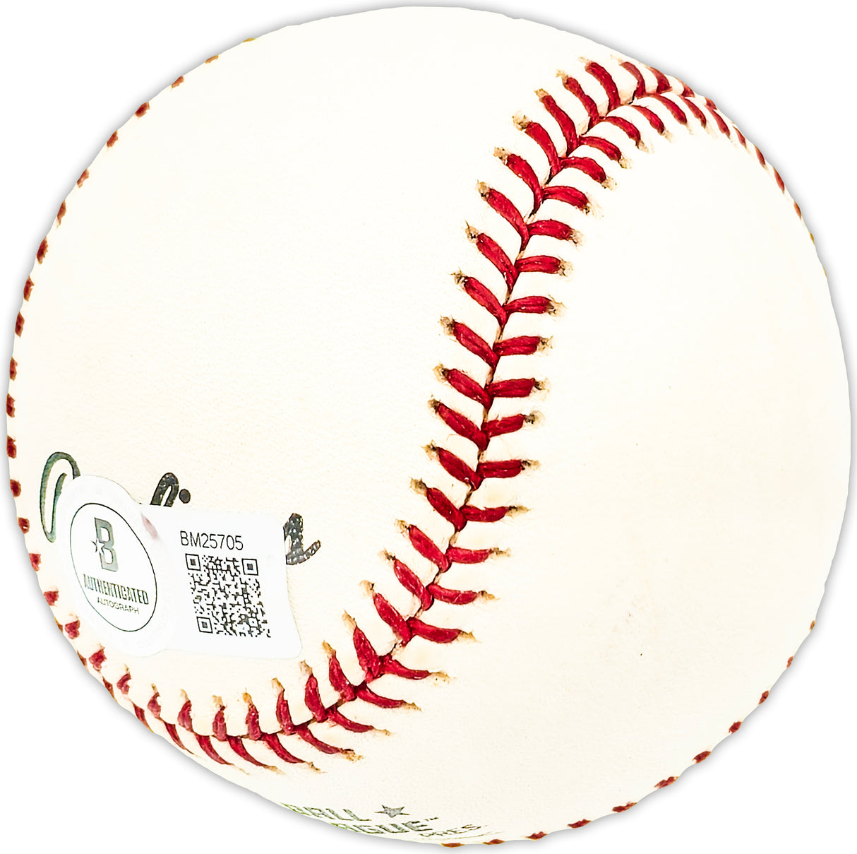 Dino Restelli Autographed Official NL Baseball Pittsburgh Pirates Beckett BAS QR #BM25705