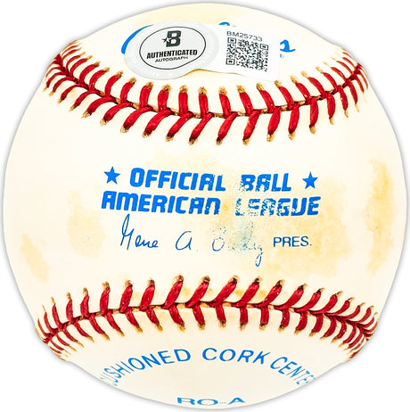Harry Dorish Autographed Official AL Baseball Chicago White Sox Beckett BAS QR #BM25733
