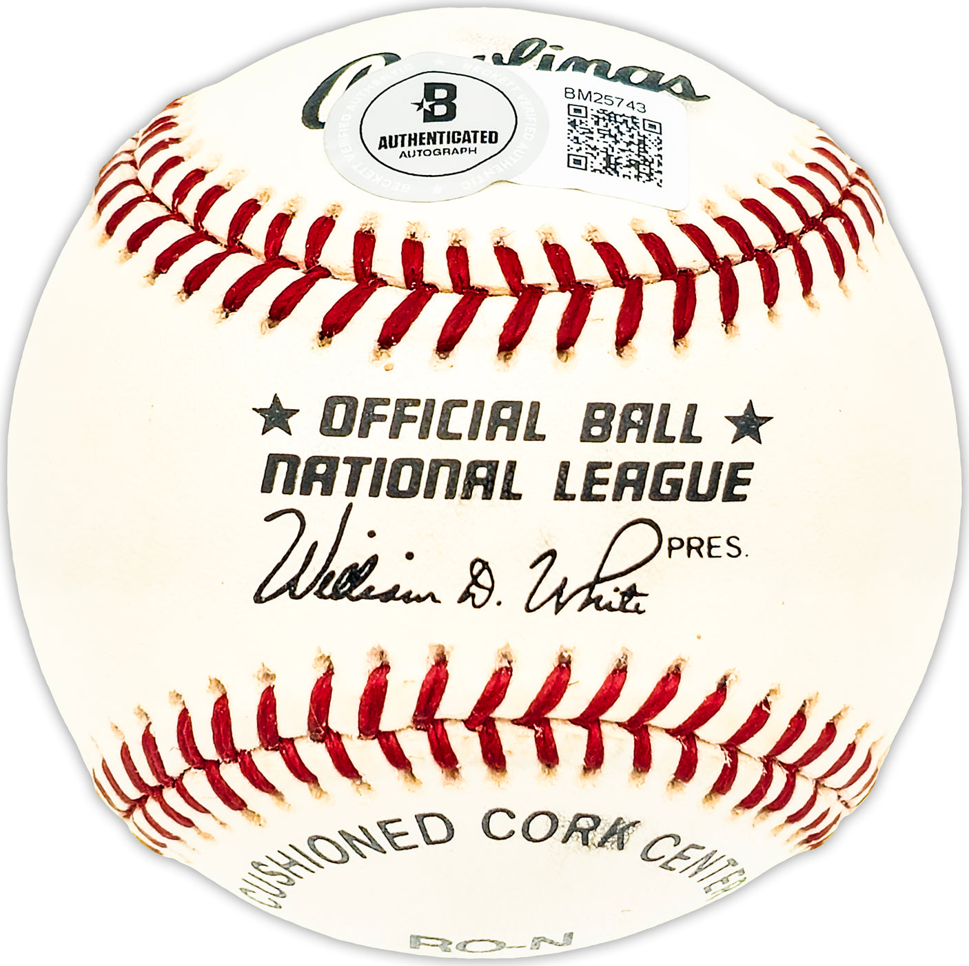 Art Mahan Autographed Official NL Baseball Philadelphia Phillies Beckett BAS QR #BM25743