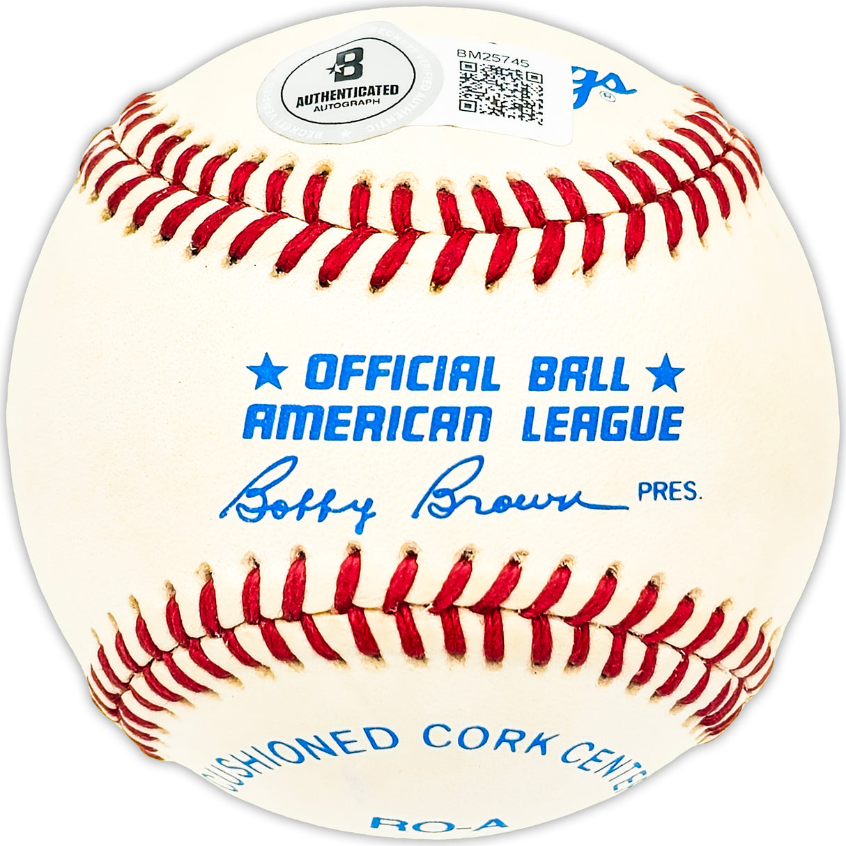 Joe Ostrowski Autographed Official AL Baseball Yankees, Browns Beckett BAS QR #BM25745