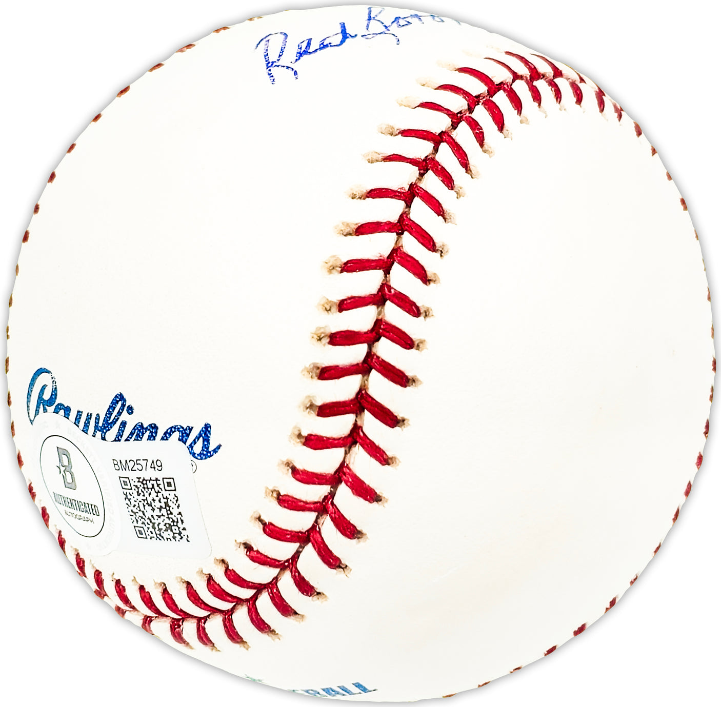 Red Borom Autographed Official MLB Baseball Detroit Tigers Beckett BAS QR #BM25749