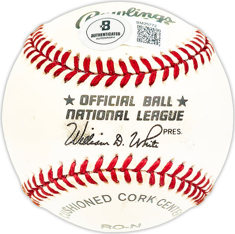 Josh Johnson Autographed Official NL Baseball Cincinnati Reds, Detroit Tigers "Cincinnati/Tigers 1935-39" Beckett BAS QR #BM25772
