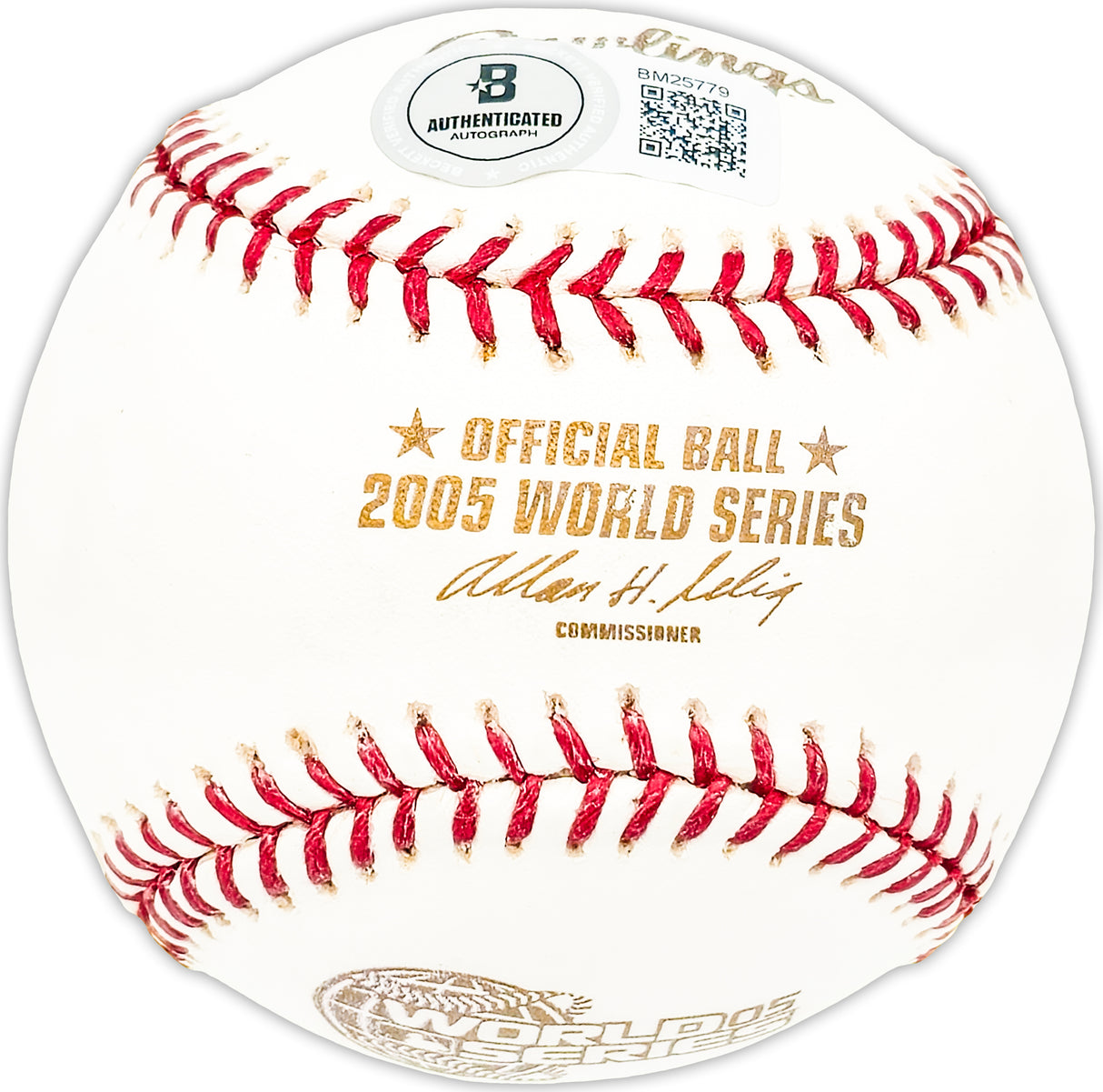 Tadahito Iguchi Autographed Official 2005 World Series Logo MLB Baseball Chicago White Sox Beckett BAS QR #BM25779