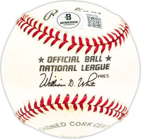 Roy McMillan Autographed Official NL Baseball Cincinnati Reds Beckett BAS QR #BM25780