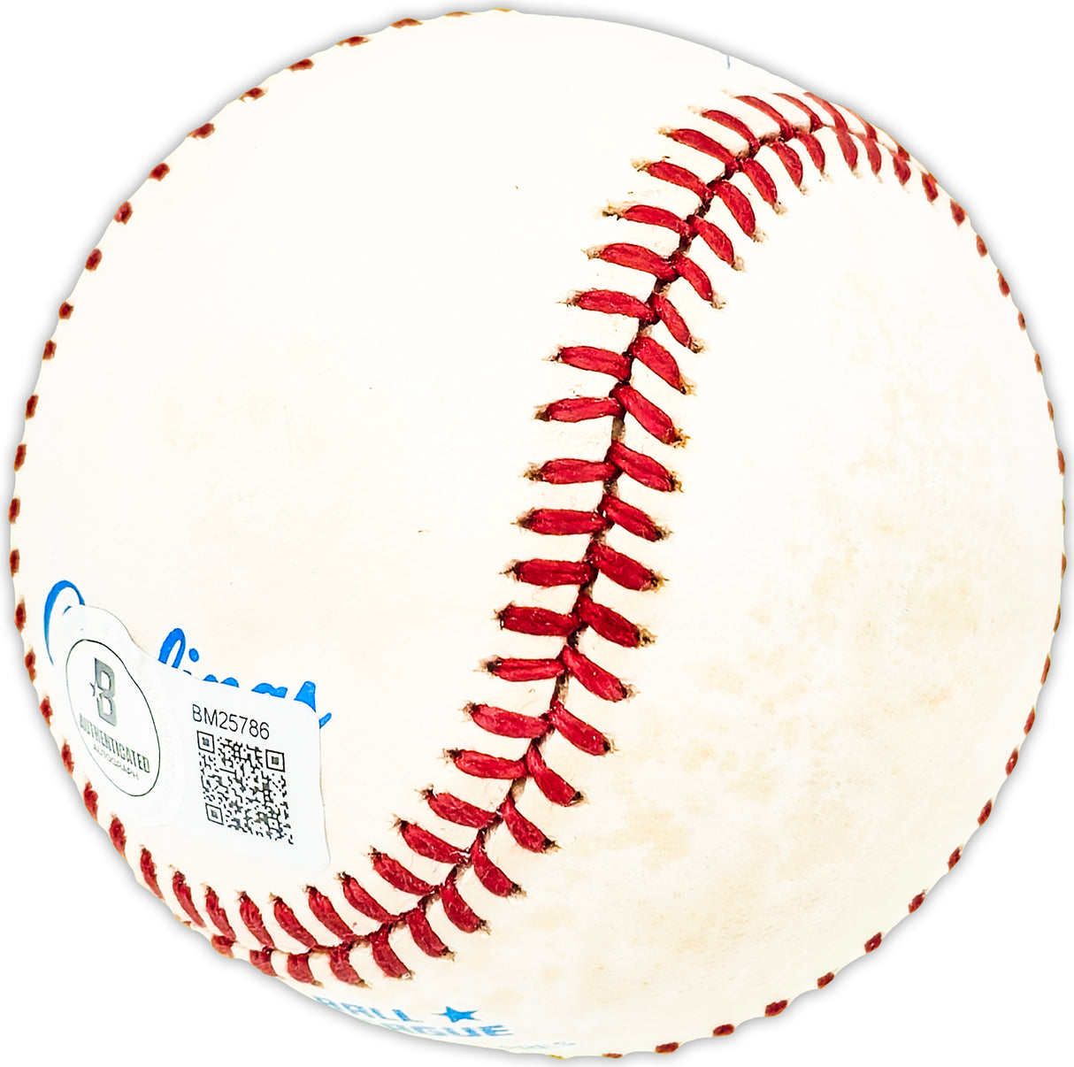 George Bell Autographed Official AL Baseball Blue Toronto Blue Jays, Chicago Cubs Beckett BAS QR #BM25786