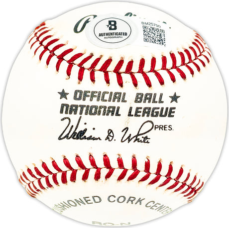 Bob Miller Autographed Official NL Baseball Cincinnati Reds, New York Mets Beckett BAS QR #BM25790