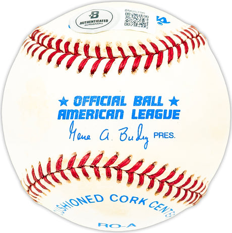 Rich Dauer Autographed Official AL Baseball Baltimore Orioles Beckett BAS QR #BM25796