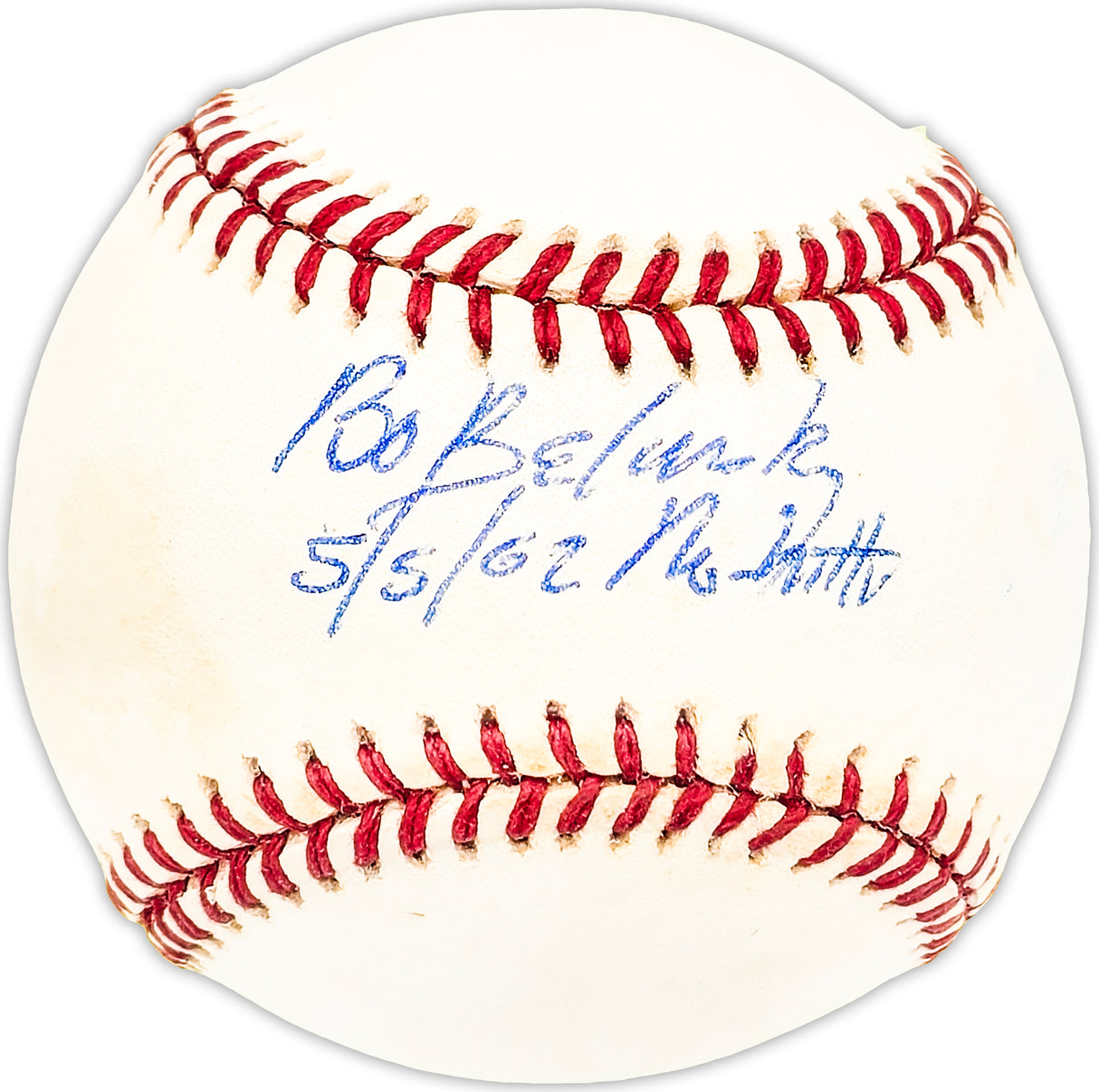 Bo Belinsky Autographed Official AL Baseball California Angels "5/5/62 No Hitter" Beckett BAS QR #BM25803