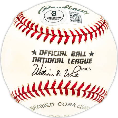 Hank Wyse Autographed Official NL Baseball Chicago Cubs Beckett BAS QR #BM25809