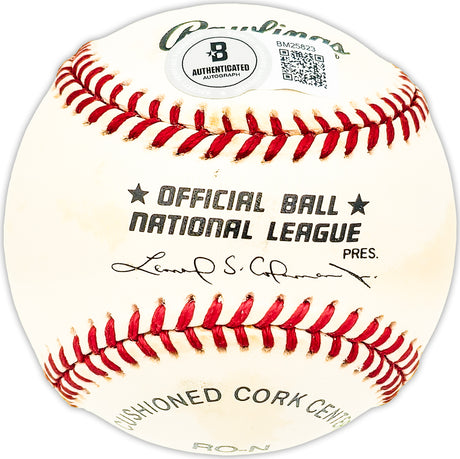 Angel Echevarria Autographed Official NL Baseball Colorado Rockies, Chicago Cubs Beckett BAS QR #BM25823