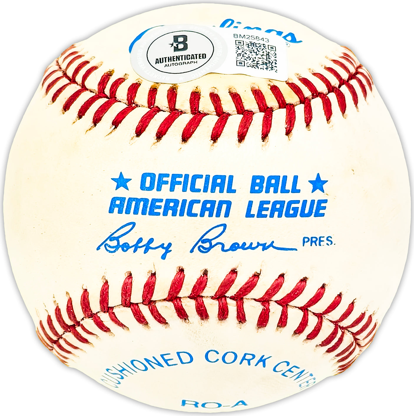 Jim Brosnan Autographed Official AL Baseball Cincinnati Reds, Chicago Cubs Beckett BAS QR #BM25843