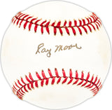 Ray Moore Autographed Official NL Baseball Br. Los Angeles Dodgers, Chicago White Sox Beckett BAS QR #BM25844