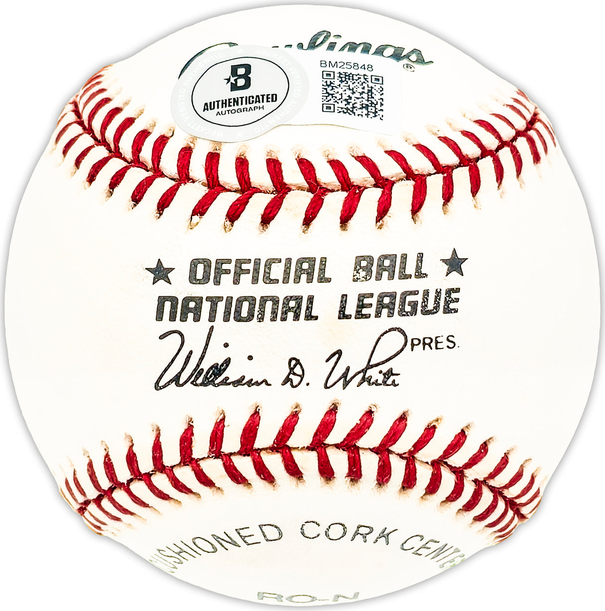 Harry Shuman Autographed Official NL Baseball Pittsburgh Pirates, Philadelphia Phillies Beckett BAS QR #BM25848