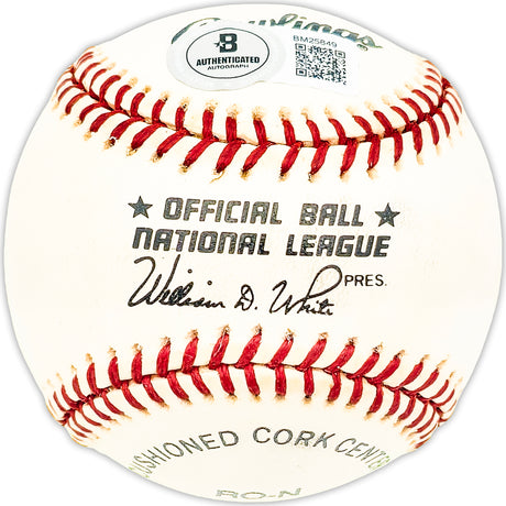 Tim Layana Autographed Official NL Baseball Cincinnati Reds Beckett BAS QR #BM25849