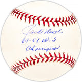 Jack Reed Autographed Official MLB Baseball New York Yankees "61-62 WS Champs" Beckett BAS QR #BM25291